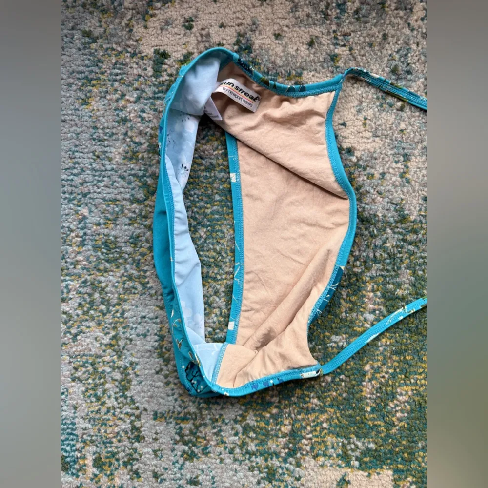 Vintage NOS 90s Sun Streak Newport News foil floral bikini swimsuit, size L/XL - Image 14