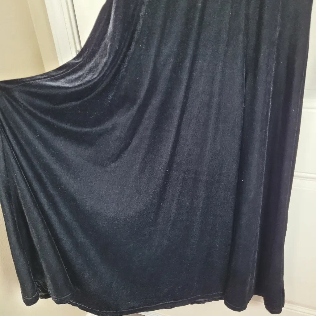 Hopeless Romantic Black Velvet Maxi Dress Long Sleeve Size L Large Gothic Witch - Image 11