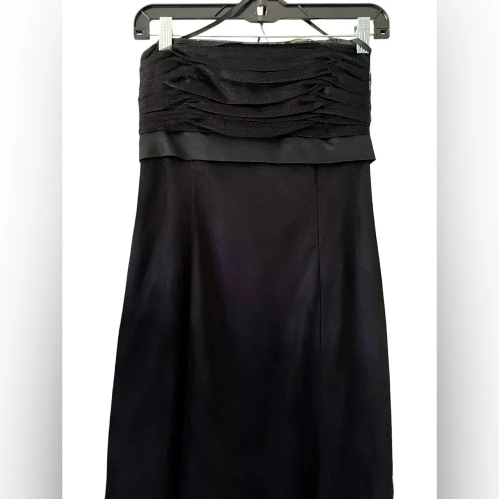 Vera Wang Maids Black Strapless Full Length Tulle Gown - Image 2