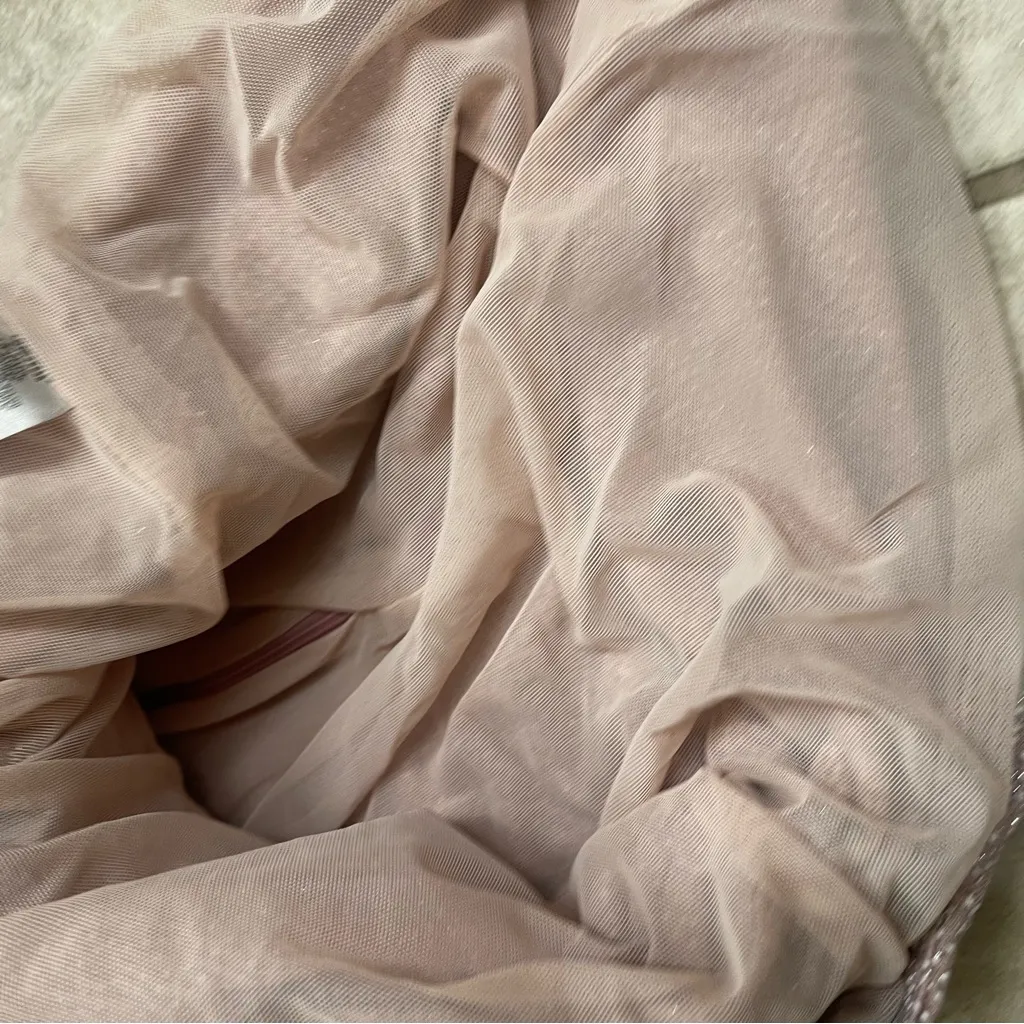 Aqua Metallic Faux Wrap Dress - Mauve Silver Size‎ 4 EUC Glitter. New Years EUC - Image 6