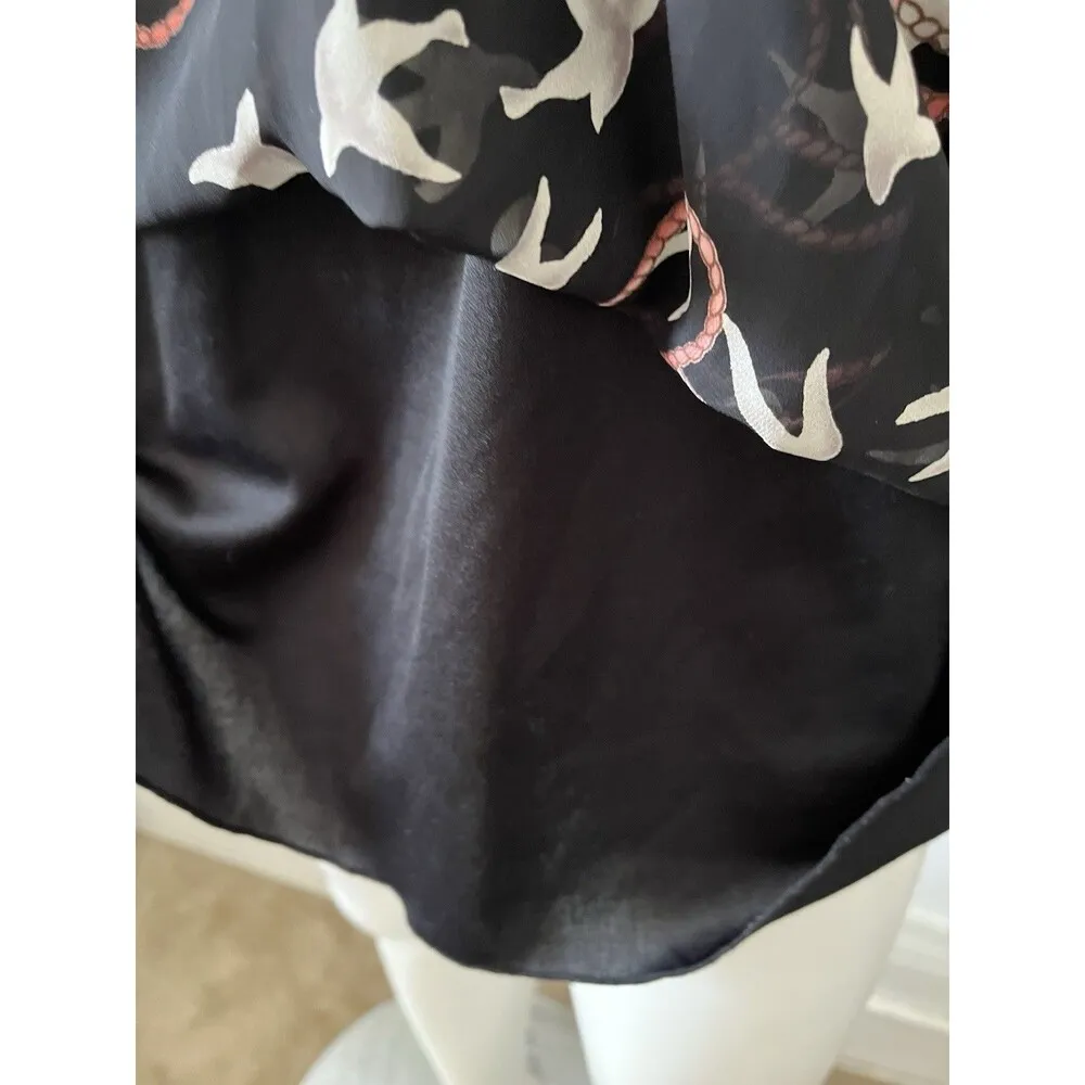 90s macy & taylor black scoop neck strappy fit flare dove Crane Dress Small - Image 7