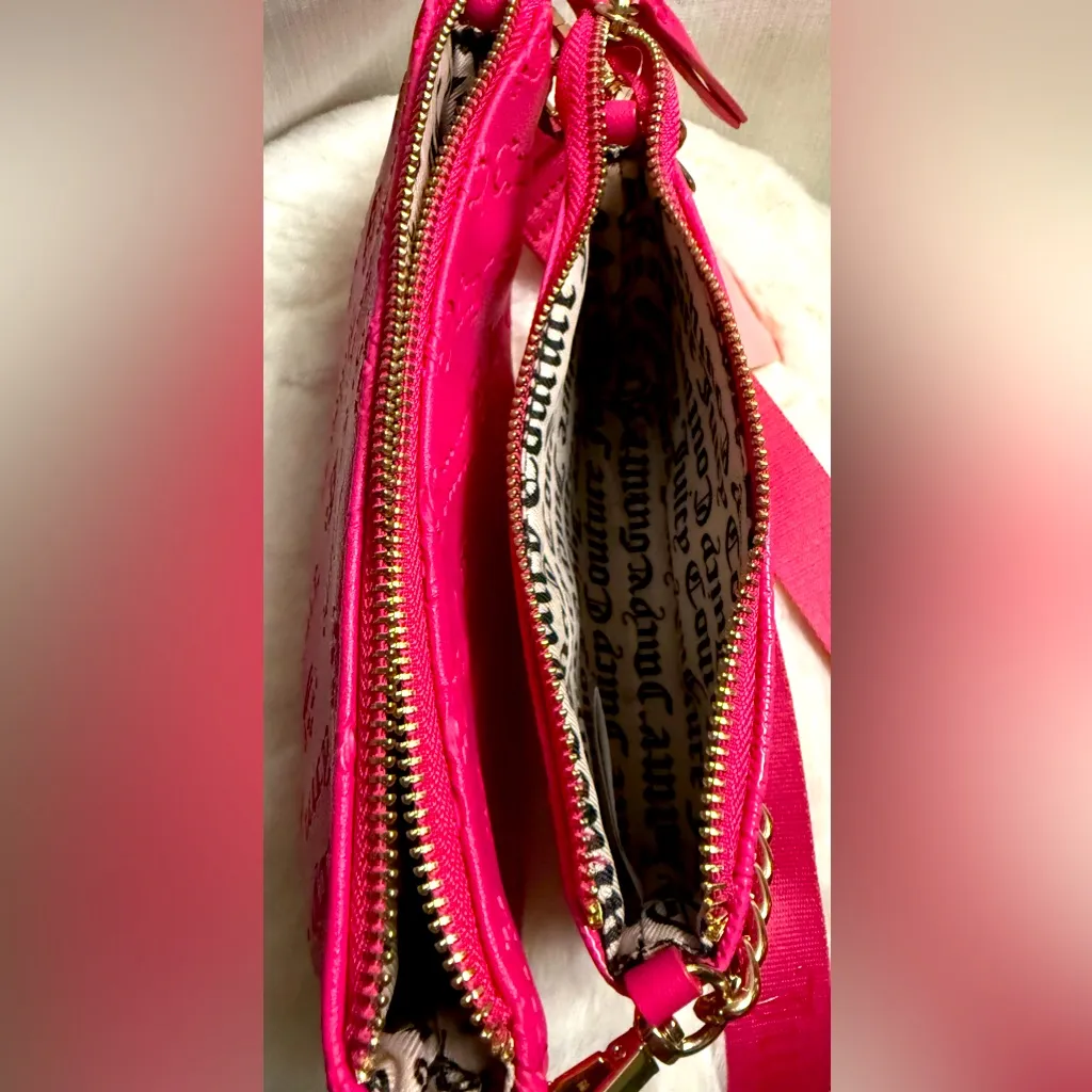 NEW Juicy Couture Hot Pink Double Crossbody Bag - Image 8