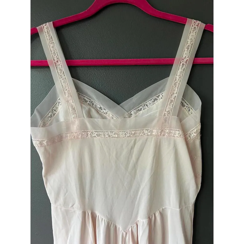 Elegant Pink Women's Nightgown / Slipdress with Embroidery by Shadowline Size undefined - Image 7