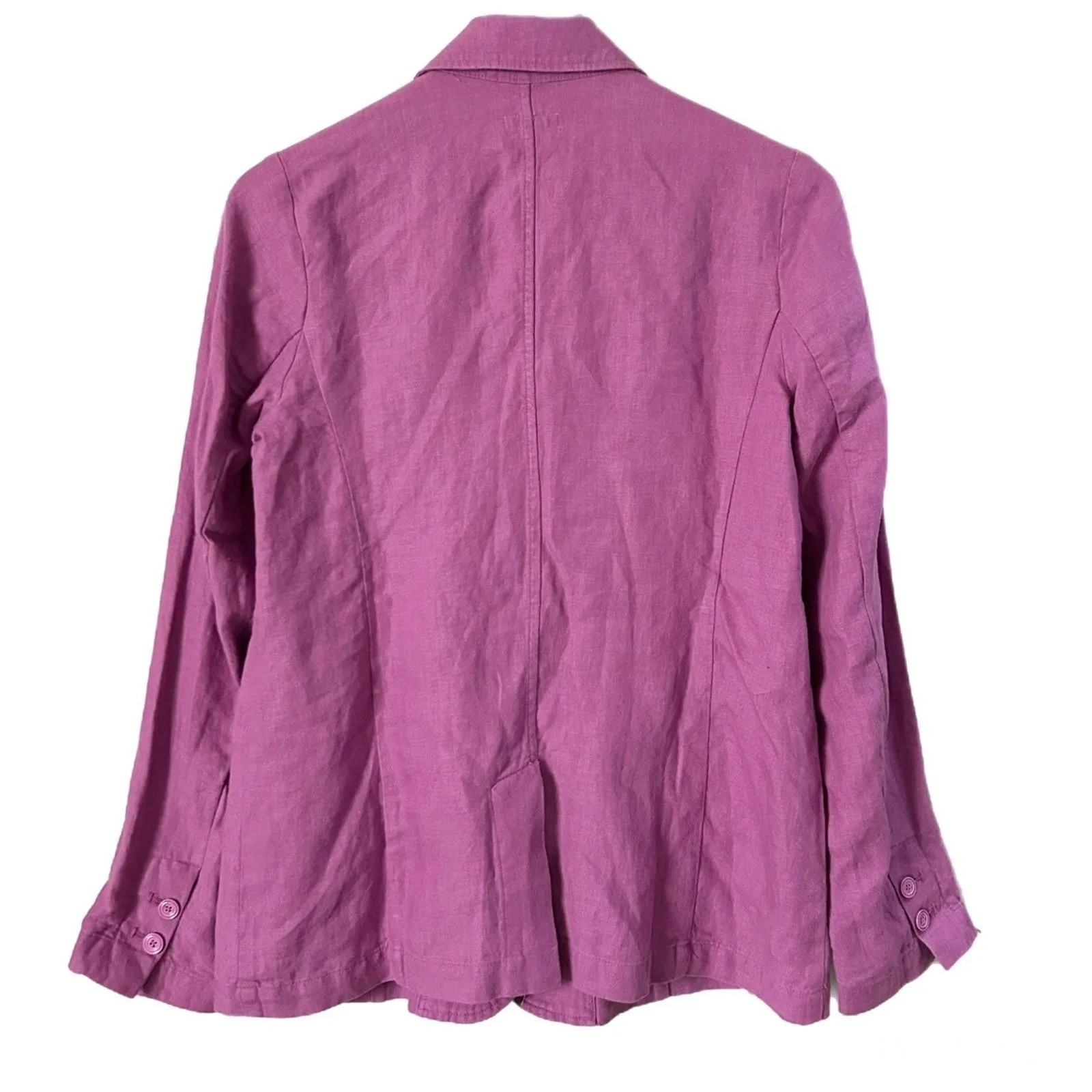 J. Jill Love Linen Summer Blazer Jacket Wild Orchid Purple Pink Size XS - Image 3