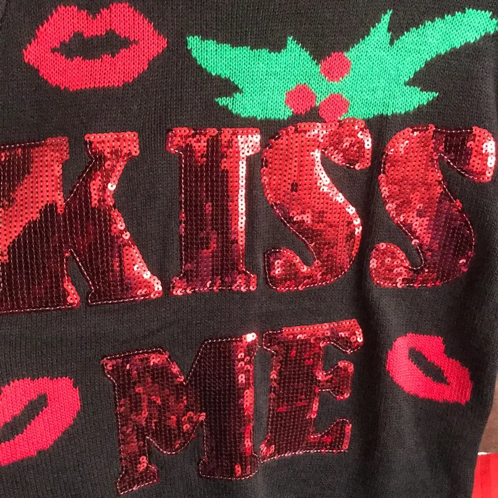NWT Sequin Kiss Me Christmas Sweater - Image 3