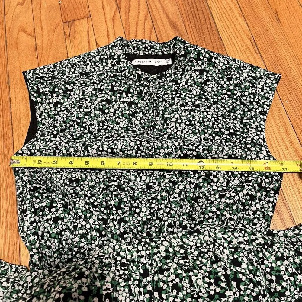 Rebecca Minkoff Green Black‎ Floral Ollie Mini Dress Size XXS - Image 9