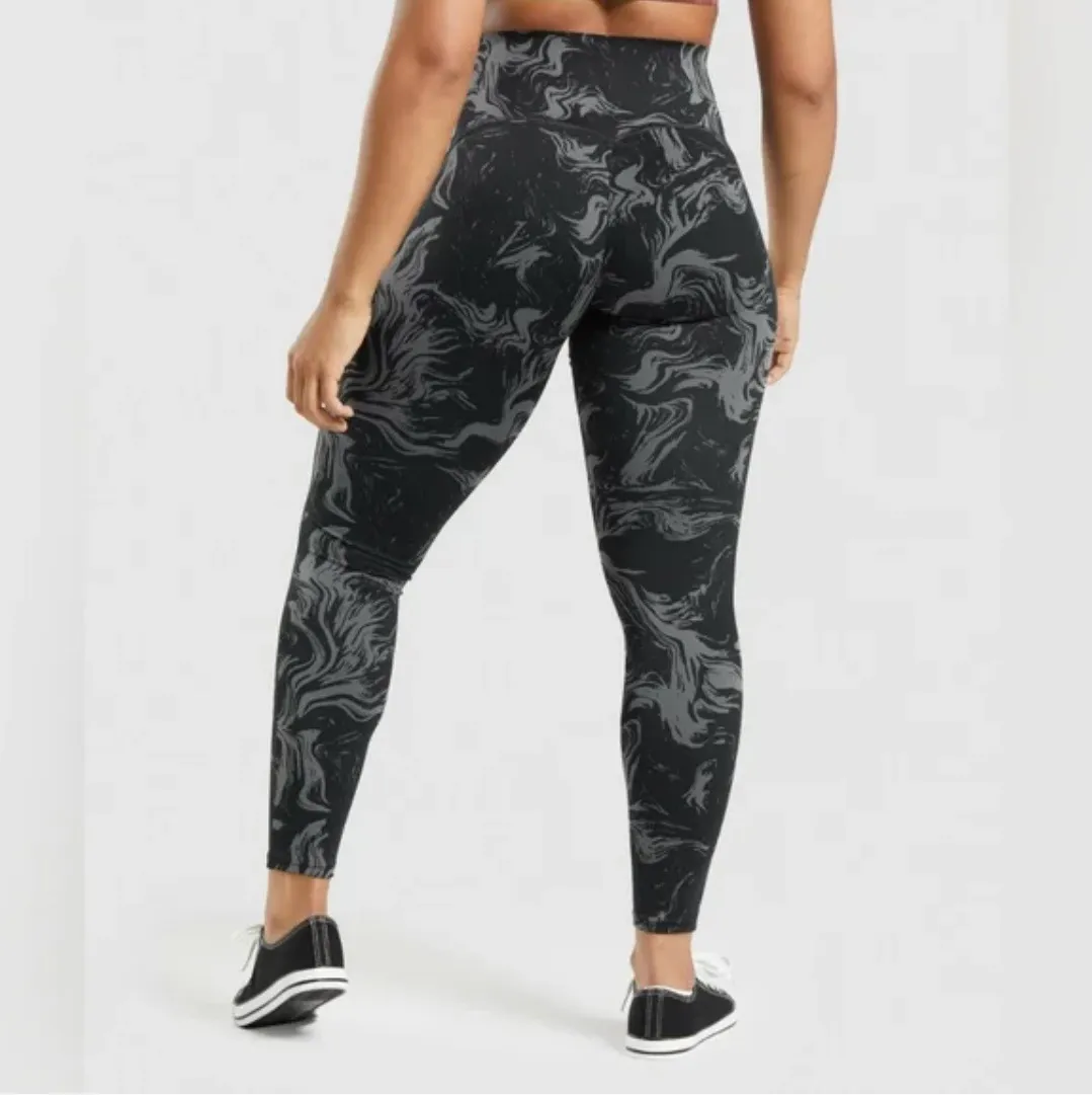 Power High Rise Leggings - Black Print - Image 3