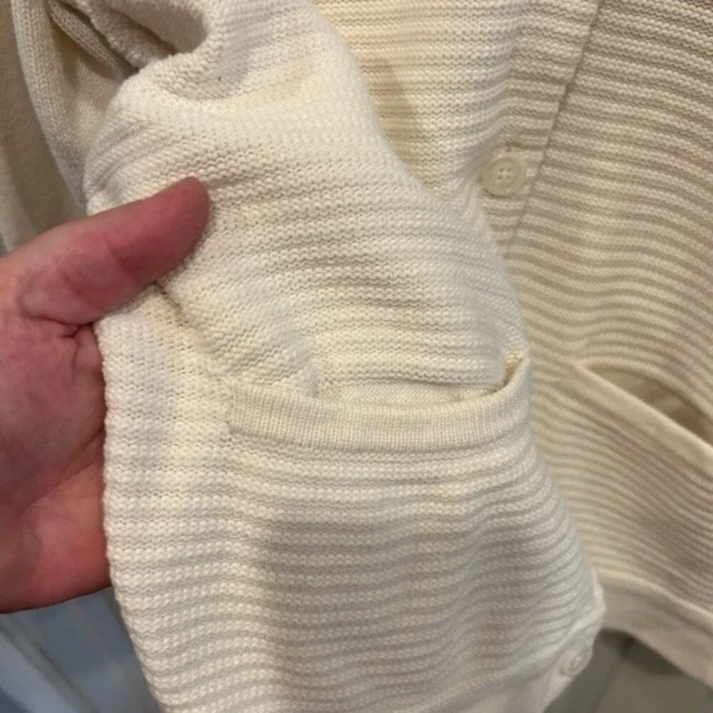 Orvis Off White Cotton Cardigan Women's Size Large‎ Button Down Gorpcore - Image 3