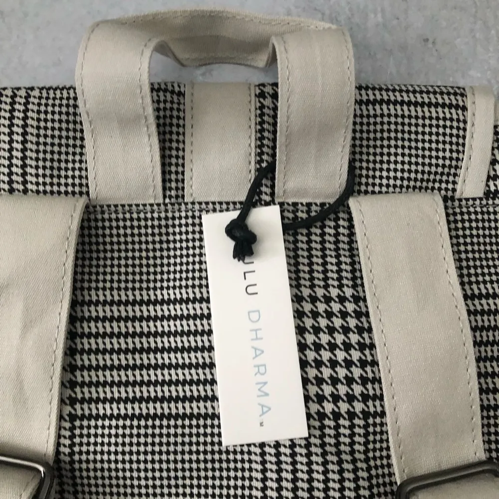 Lulu Dharma Frasier Drawstring Plaid Backpack NEW - Image 4