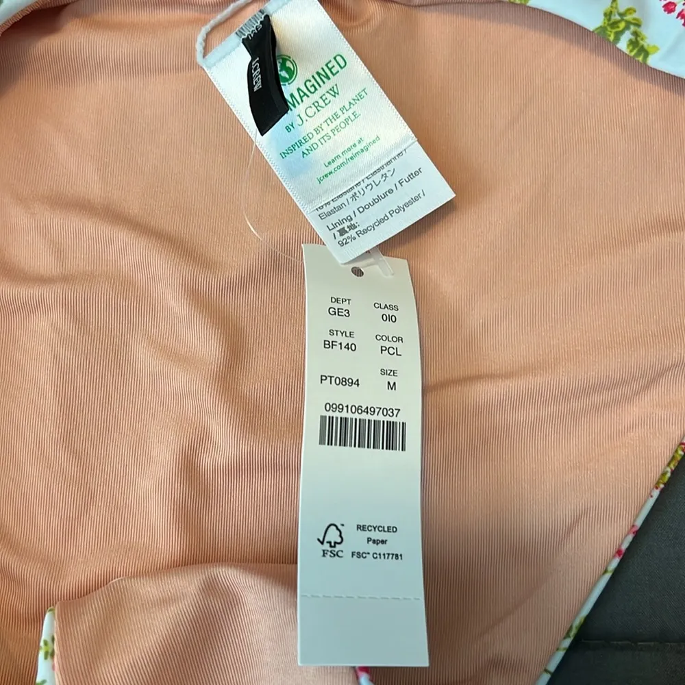 JCrew Curved Waist Cheeky Bikini Bottom Cloud Meadow Floral Size Medium NWT - Image 4