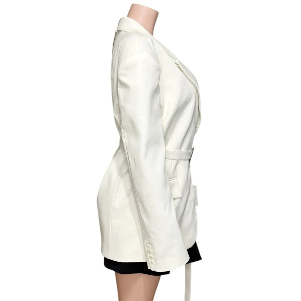 HELSA The Belted Blazer, Cream, Large - Image 13