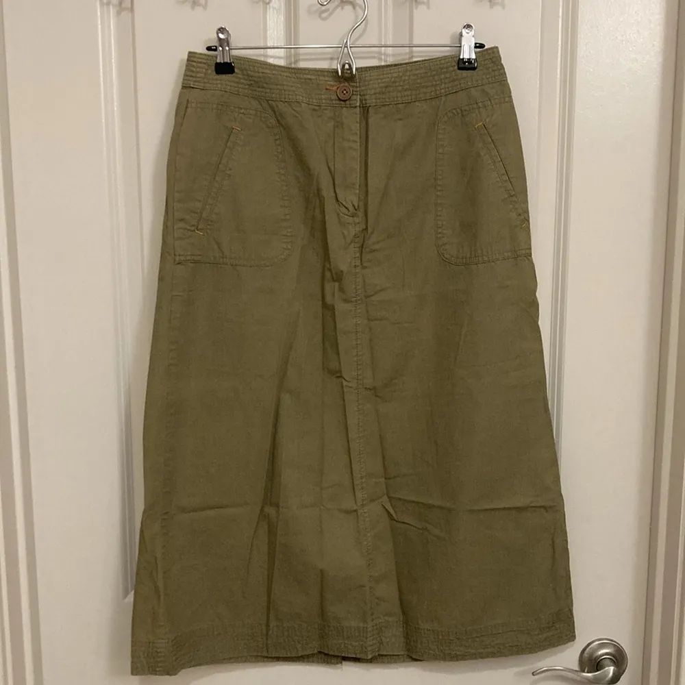 The Territory Ahead Khaki Midi Skirt - Image 3