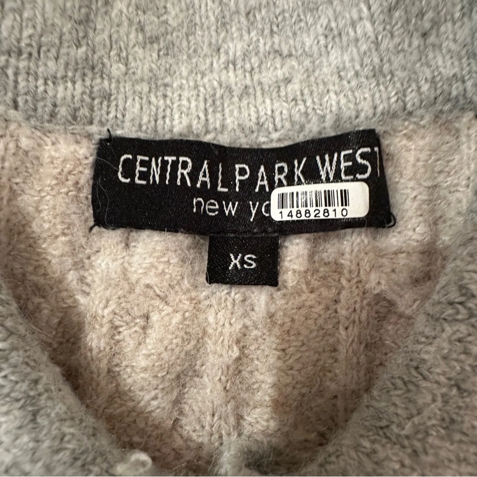 RTR Central Park West Bobbie Cream Long‎ Sleeve Cable Knit Polo Sweater Sz XS - Image 6