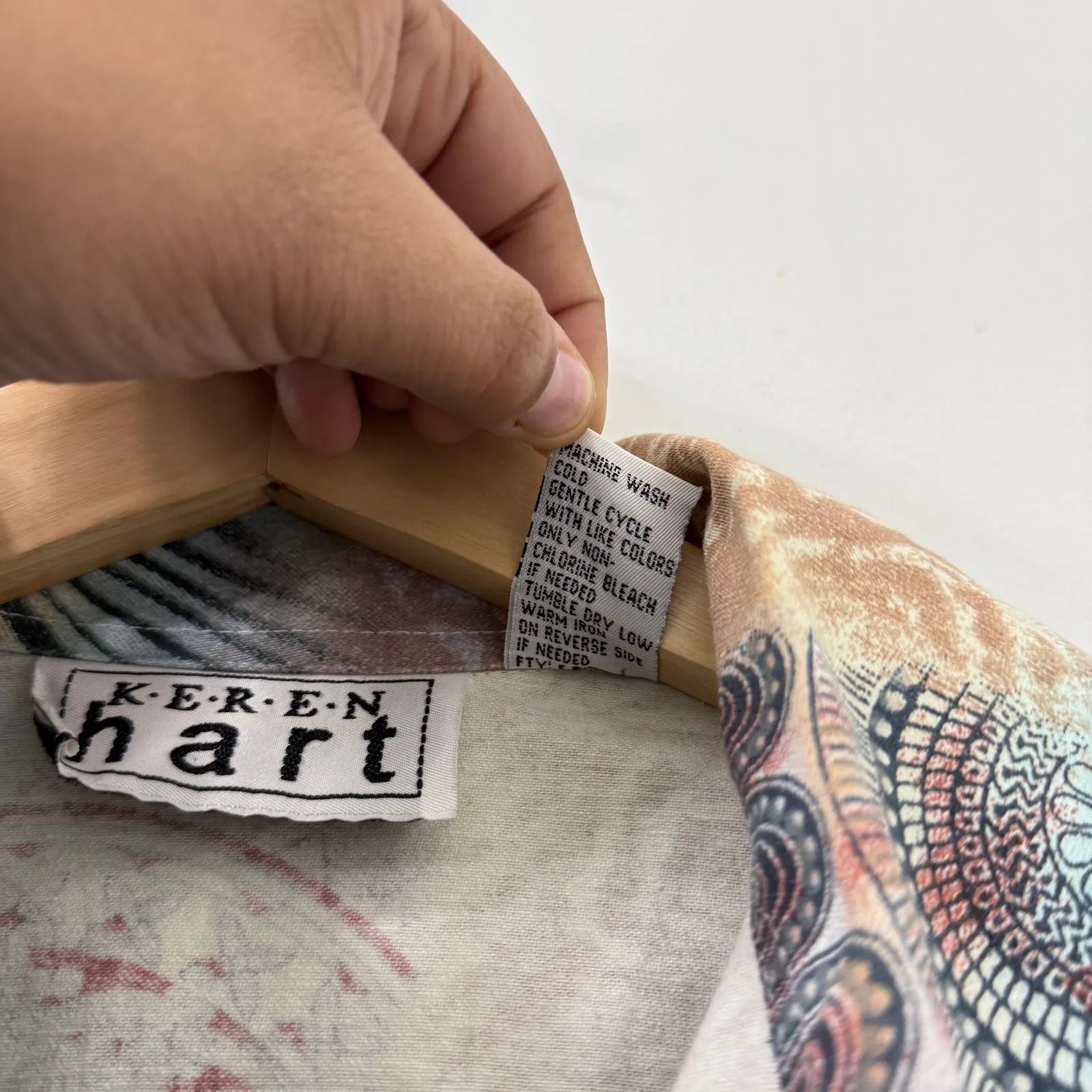 Y2K Keren Hart Medium Colorful Abstract Print Blazer Jacket Wearable Art‎ Funky Blue - Image 10