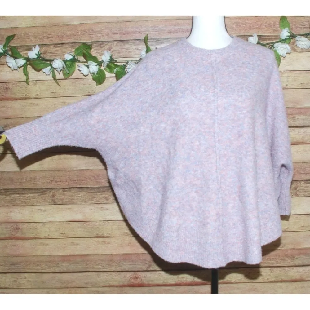 Lou & Gray for Loft Oversized Size XS Pull Over Sweater Crew Neck Dolman Sleeve Purple - Image 6