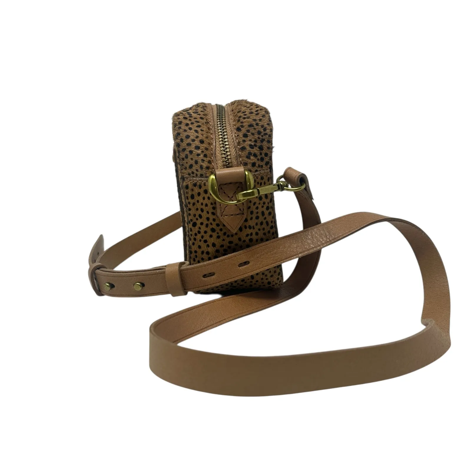 Madewell The Transport Camera‎ Bag Dotted Calf Hair Leopard Tan Brown - Image 3