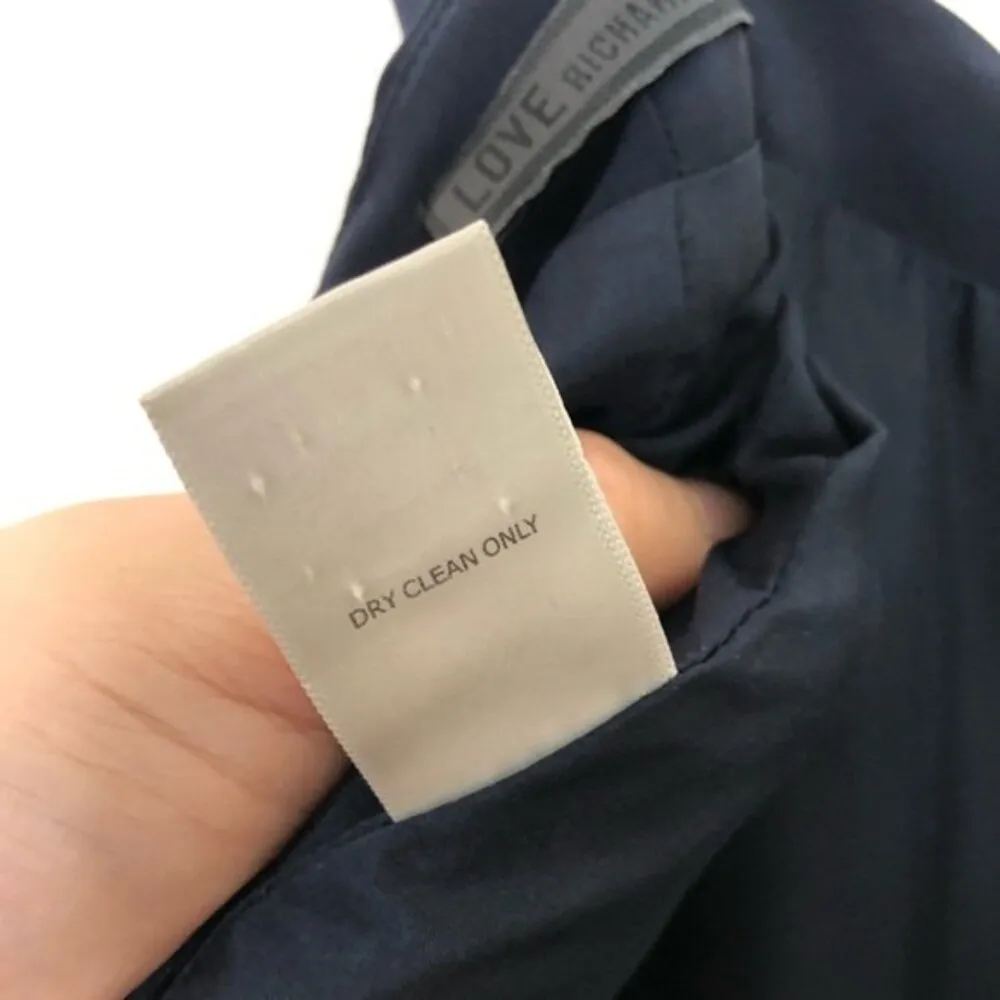 Richard Chai Love 100% Silk Mini Skirt Pencil Skirt Navy Blue Size 6 - Image 9