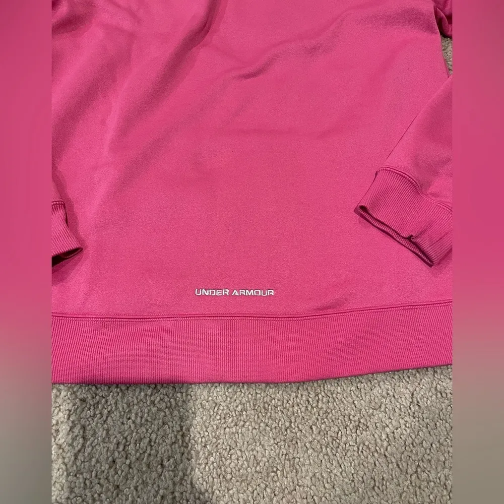 Women's Junior UNDER ARMOUR pink pullover hooded sweatshirt - Image 3