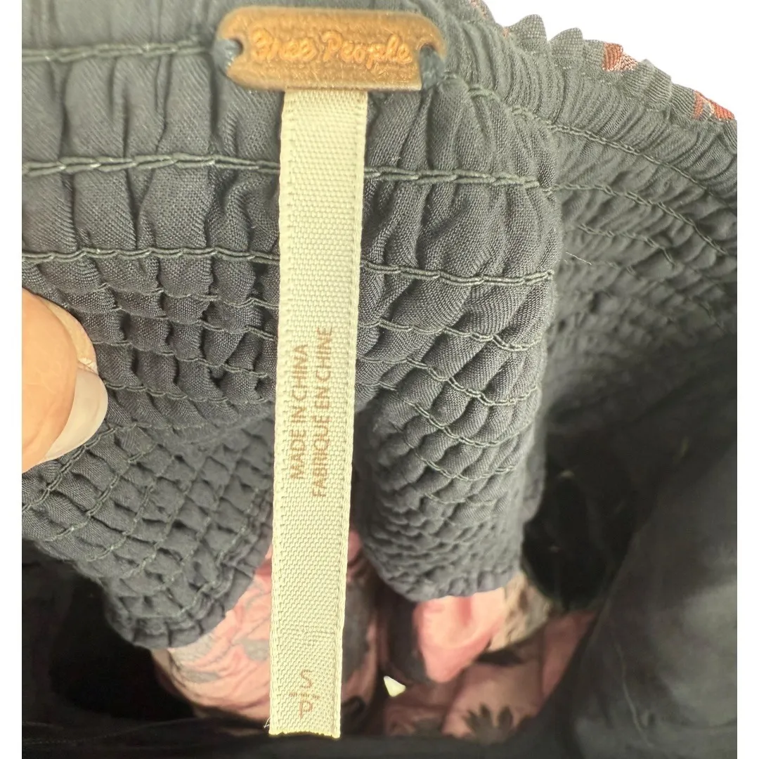 Free People Matilda Tie Back Strapless Babydoll Floral Mini Dress Size Small - Image 3