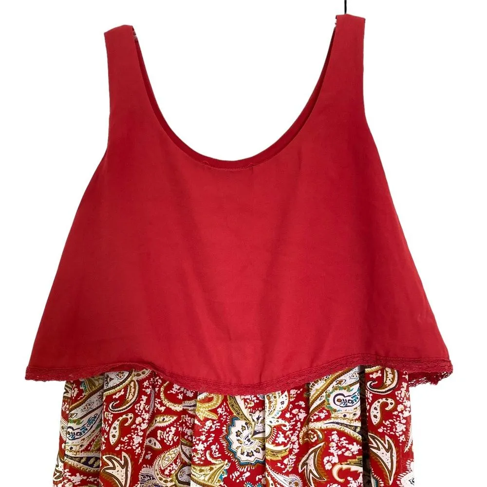Xhilaration Red Paisley Bohemian Sleeveless Maxi Dress Festival Size M - Image 4