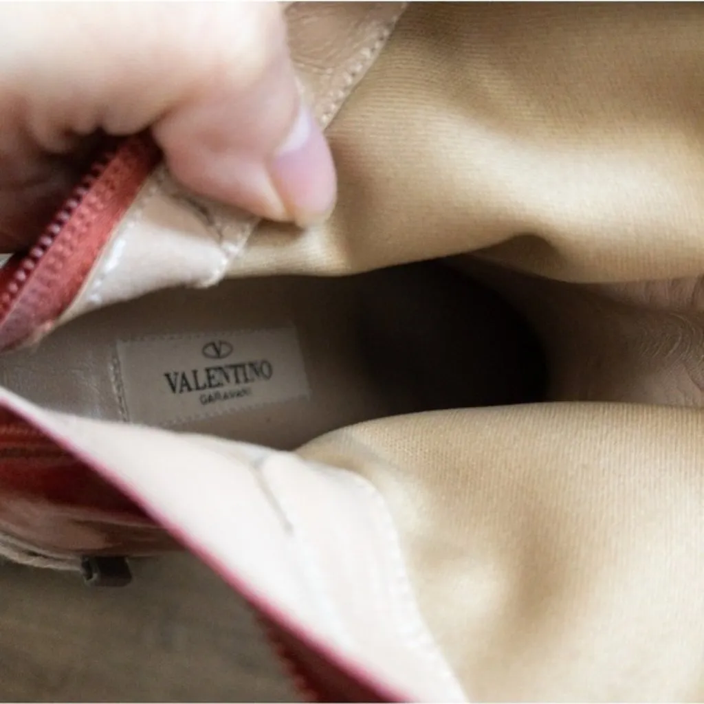 Valentino Garavani 40mm Faux Patent Leather Over The Knee Boot 36 6 Cherry Red - Image 14