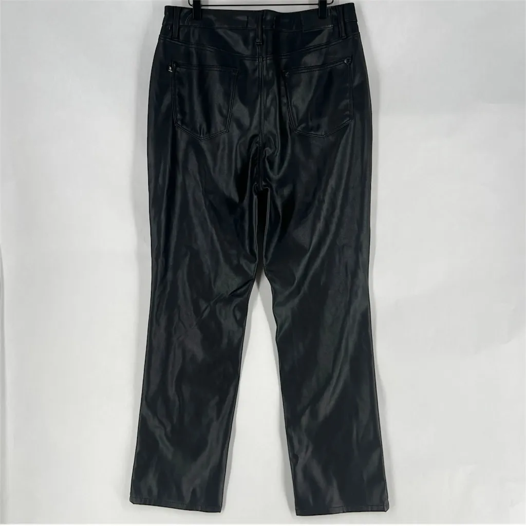 Judy Blue Faux Leather Black Tummy Control High Rise Straight Leg Pants Size 32 - Image 3