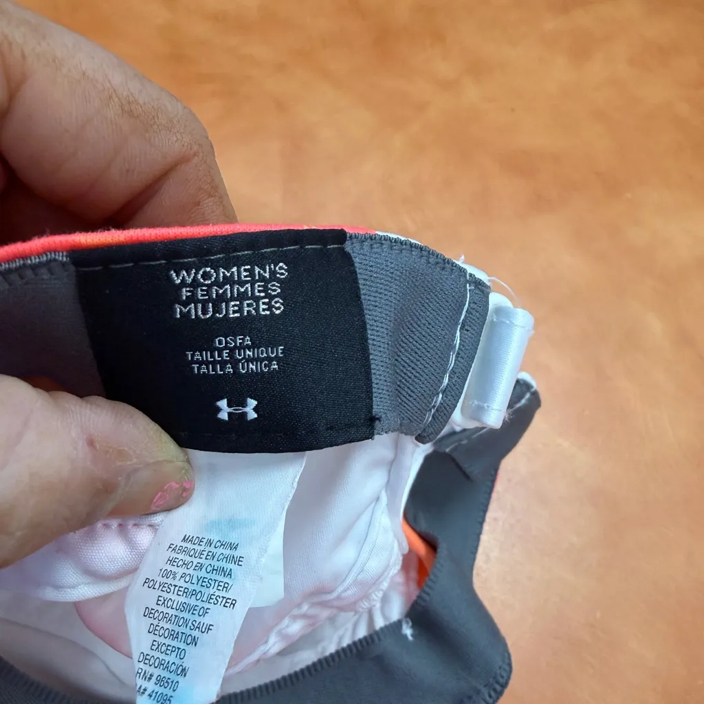 Under Armour White and Coral Sport Cap - Image 4
