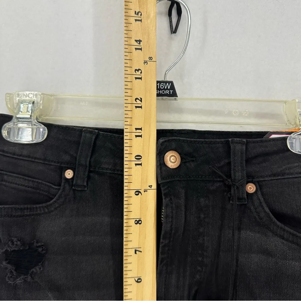 NWT No Boundaries High Rise Crop Flare Stretch Distressed Jeans Women’s 9 Black - Image 5