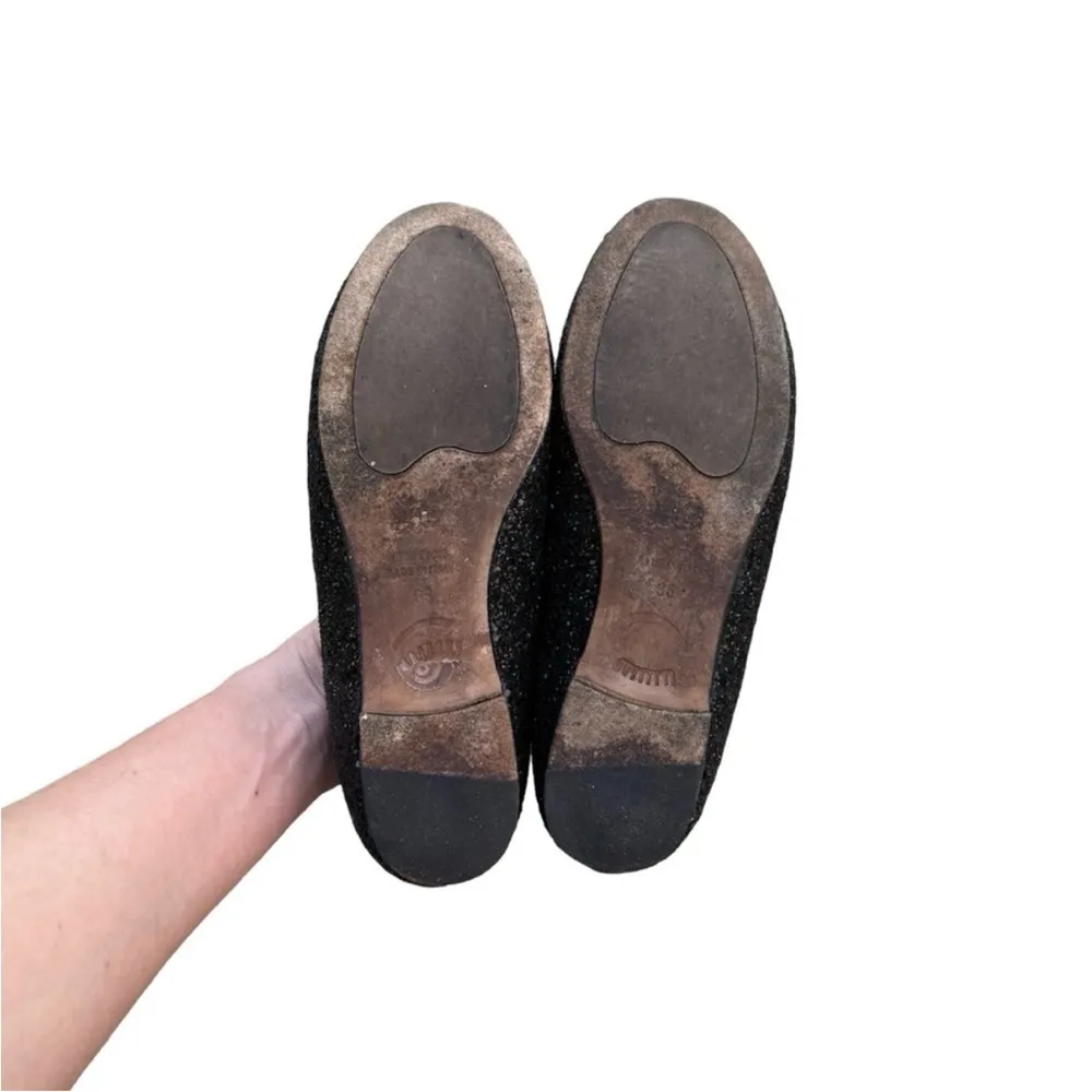 Chiarra Ferragni, Silver Glitter Ballerinas with Rose Hollywood Stars Size 36 6 Black - Image 6