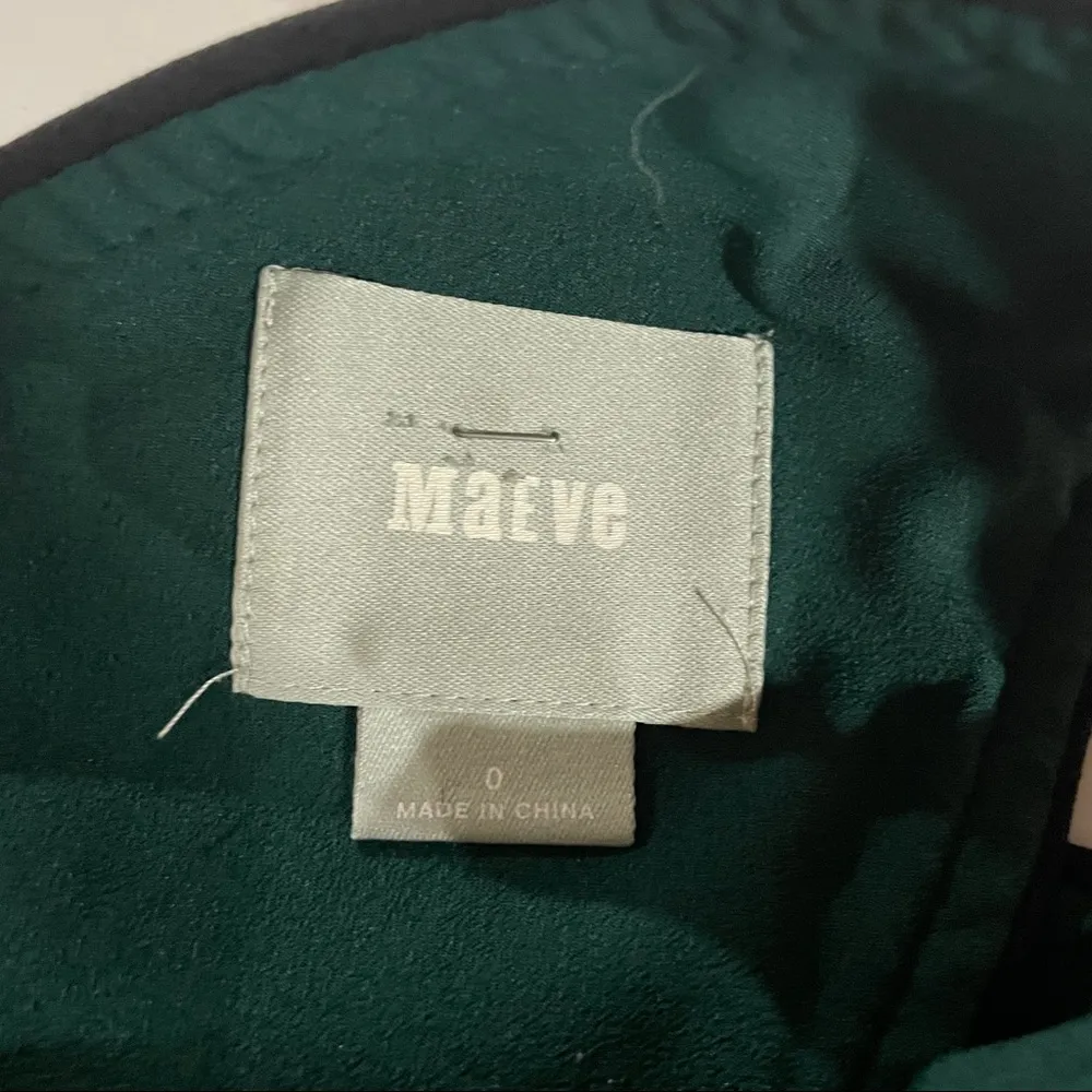 Anthropolgie Maeve Black & Green Sleeveless Criss Cross Back‎ Dress Size 0 - Image 7