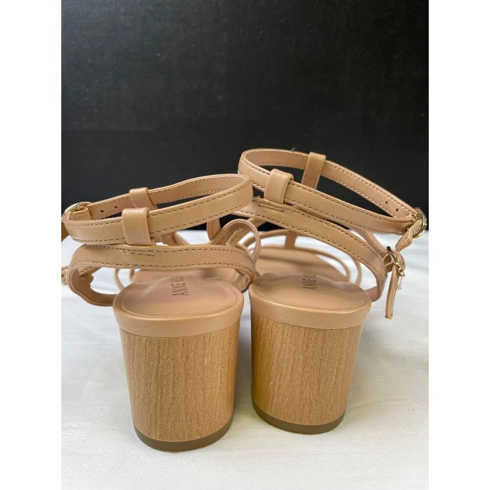 Anne Klein Women's Tan Strappy Shoes/ Sandals/Heel 2.5' Size 8.5 SKU 3499 - Image 5
