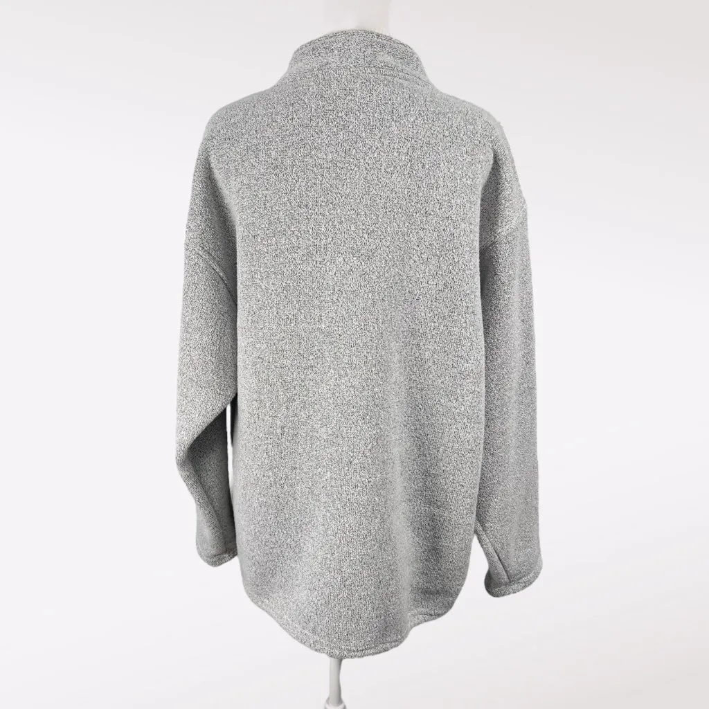 Vintage Full Zip Fleece Jacket Made in USA Gray Maine Moose Embroidery Size Lg - Image 5