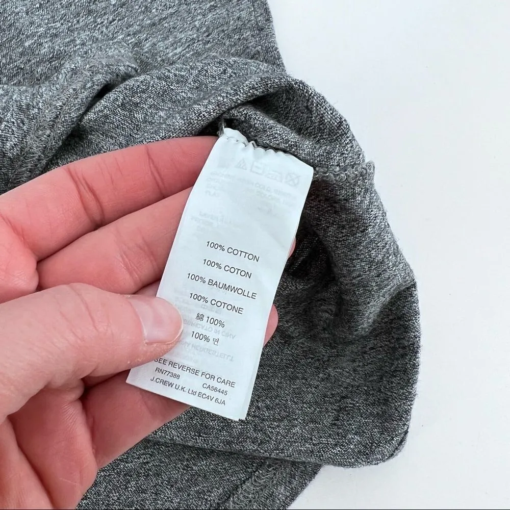 J.Crew long sleeve mix print baseball tee top grey size XS floral striped‎ - Image 8