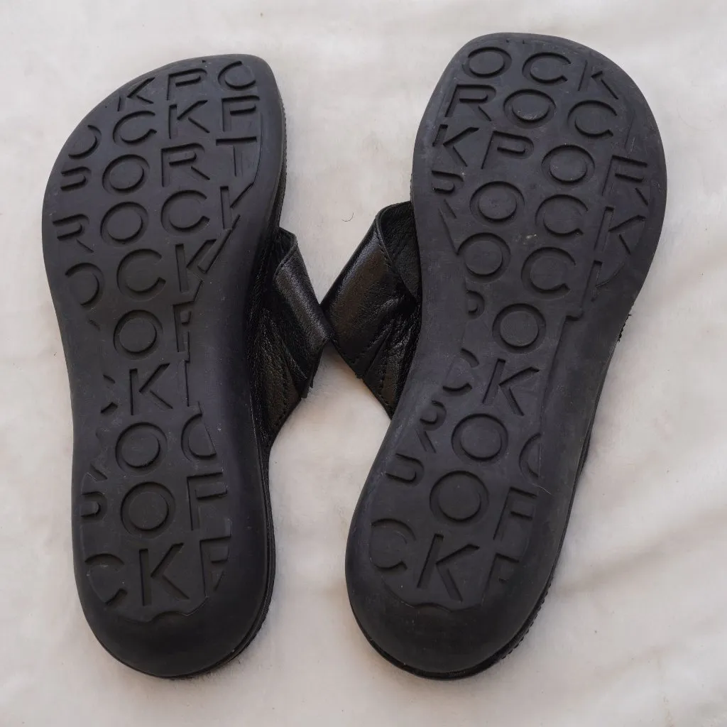 Rockport Black Leather Thong Sandals Size 10 Comfort Flip‎ Flops - Image 5