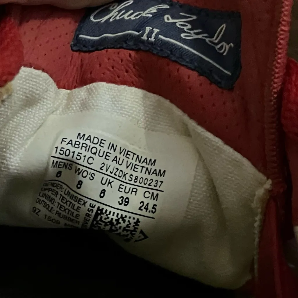 Converse Chuck Taylor 2 All Star M 6 W 8 Red White Low Top Shoes 150151C - Image 8