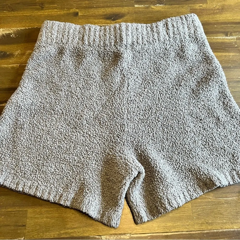 Skims Shorts Women's 2X 3X Gray Smoke Cozy Knit Sherpa High Rise Lounge Pull On - Image 4
