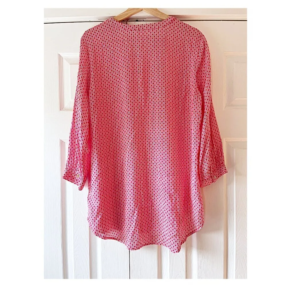 Grand and‎ Green Rayon Long Sleeve Tunic Flowy Patterned Blouse Size M - Image 5