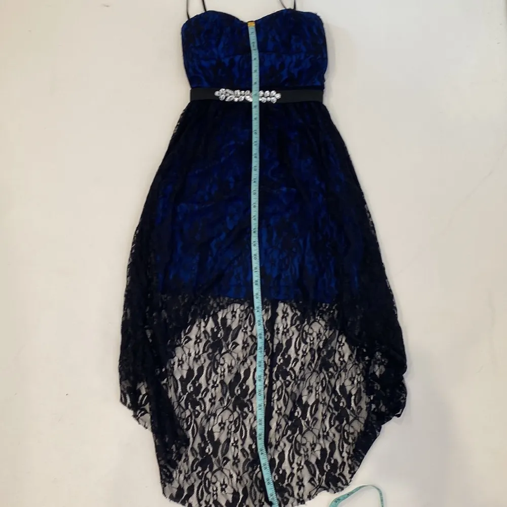 BCX Dress Prom Dress Strapless Lace Lined Jewels Zipper Sz 1 Juniors Stretchy - Image 15