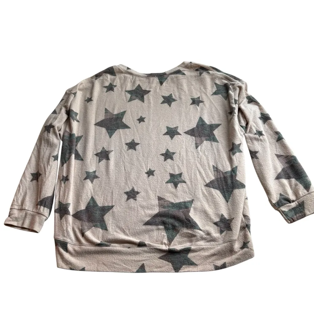 White Birch Star Patterned Sweater - Cream and Camo - Image 2