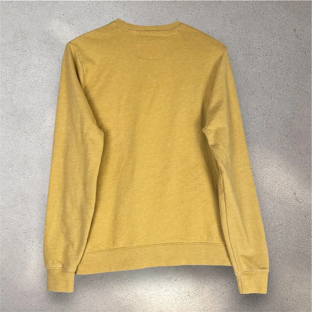 Blind Rooster Empathy Sweater Women's S Yellow Fleece Minimal Cozy Soft Girl EUC - Image 2