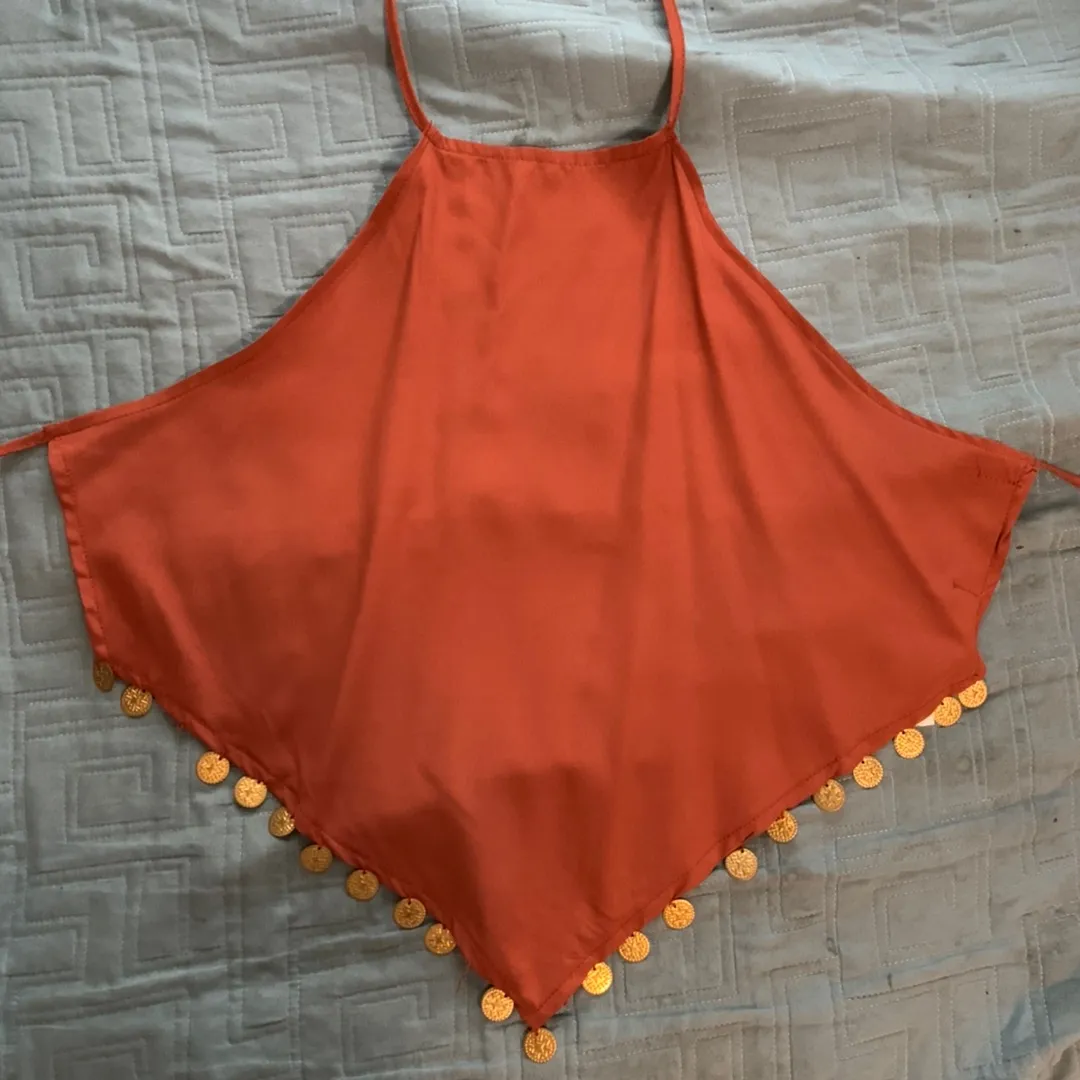 Coin trim triangle handkerchief scarf top - Image 5