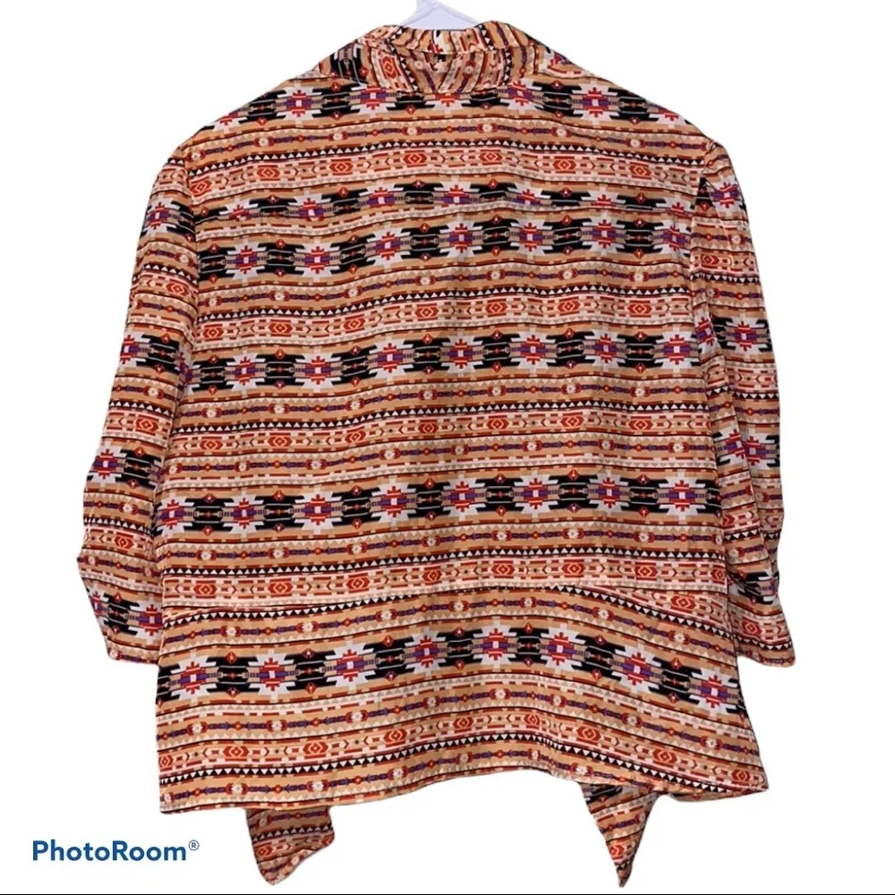 VAMP 1X multicolor tribal Aztec geometric jacket Orange - Image 2
