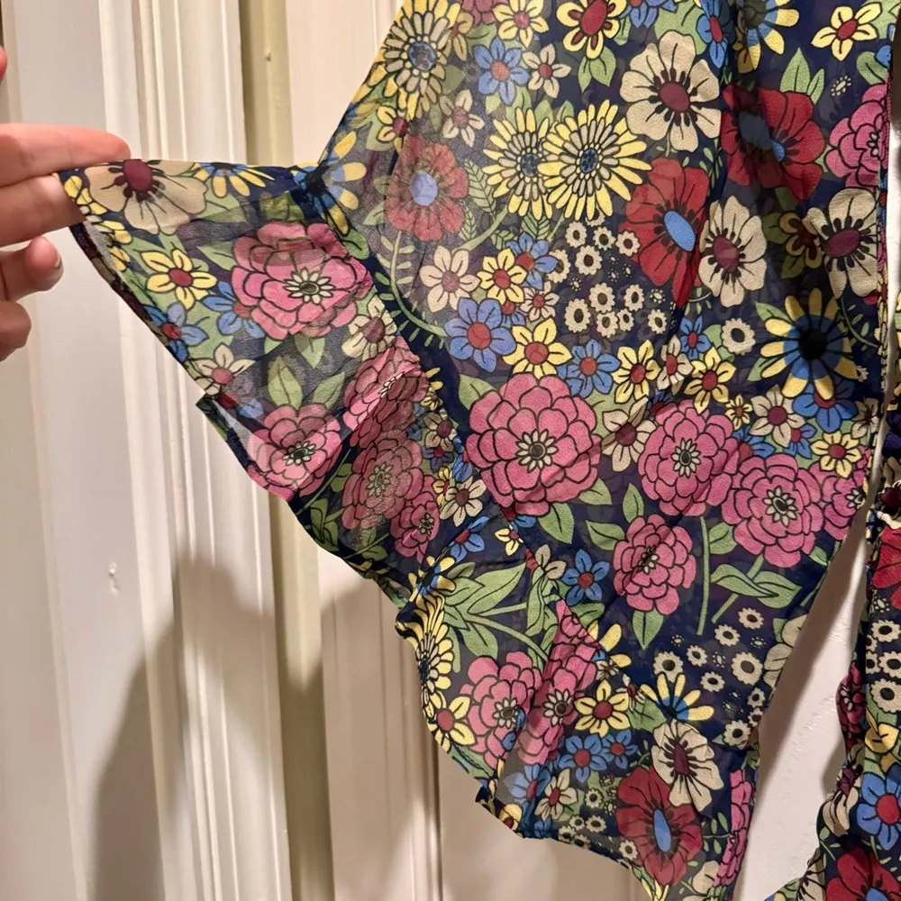 Hippie Boho Floral Print Mini Dress Size XS NWT - Image 3