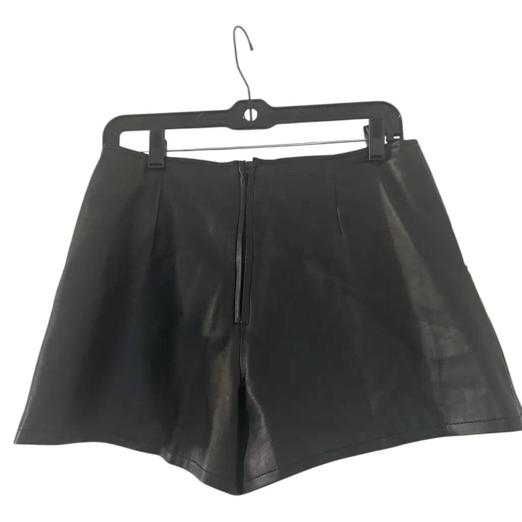 Black Mini Skirt shorts with Silver Buttons size 7/8 - Image 3