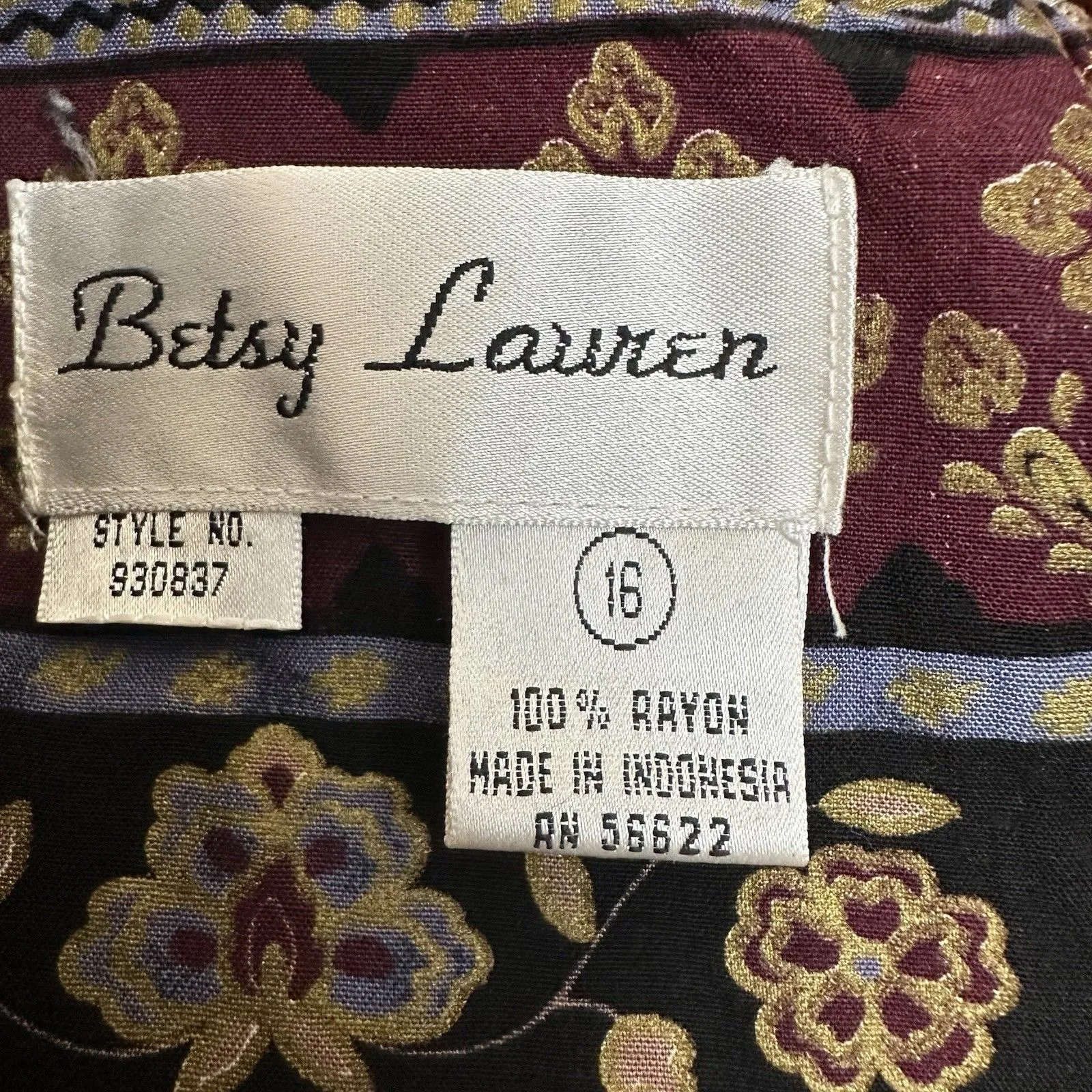 Vintage Betsy Lauren Maxi Dress 16 Sleeveless Boho Cottage Core Prairie Western - Image 2