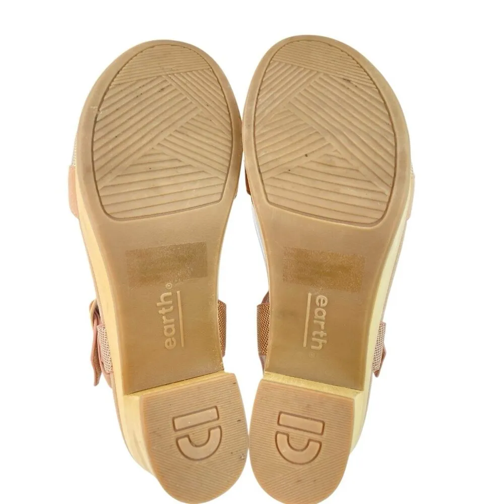 Earth Chunky Platform Sandals Womens 9M Dusty Pink Wood Heel Hippie Festival Size 9 - Image 8