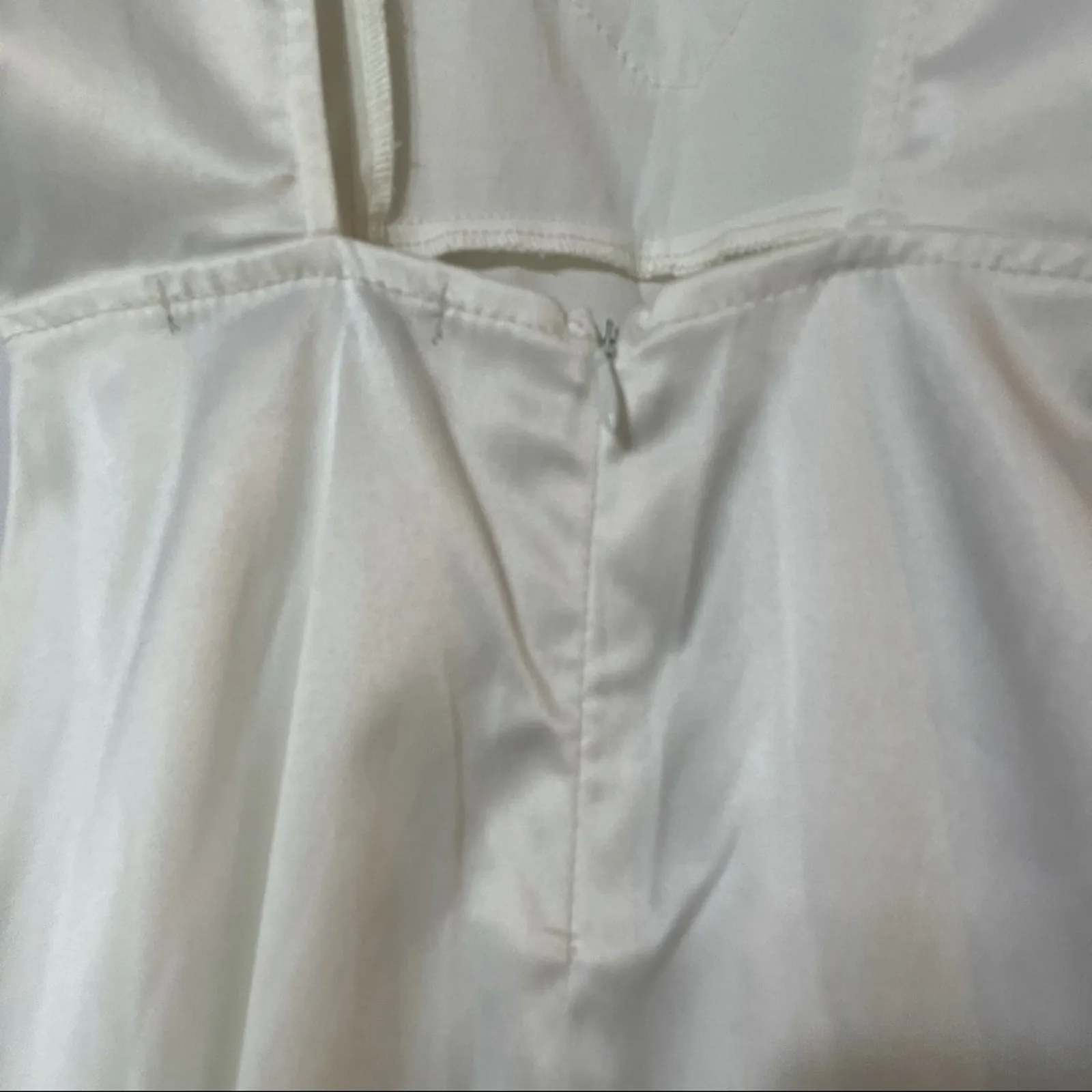 Solemio White Lace Open Back Skater Dress Womens XS Mini Sleeveless Bridal - Image 5