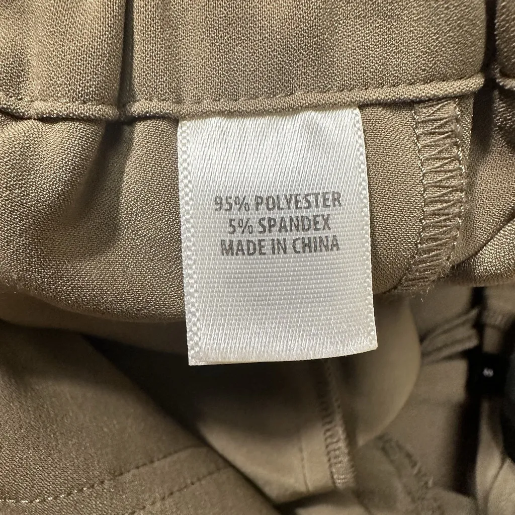 St. John Black Label Taupe Wide Leg Pull On Belt Pants Poly Blend Chic Career SM - Image 5