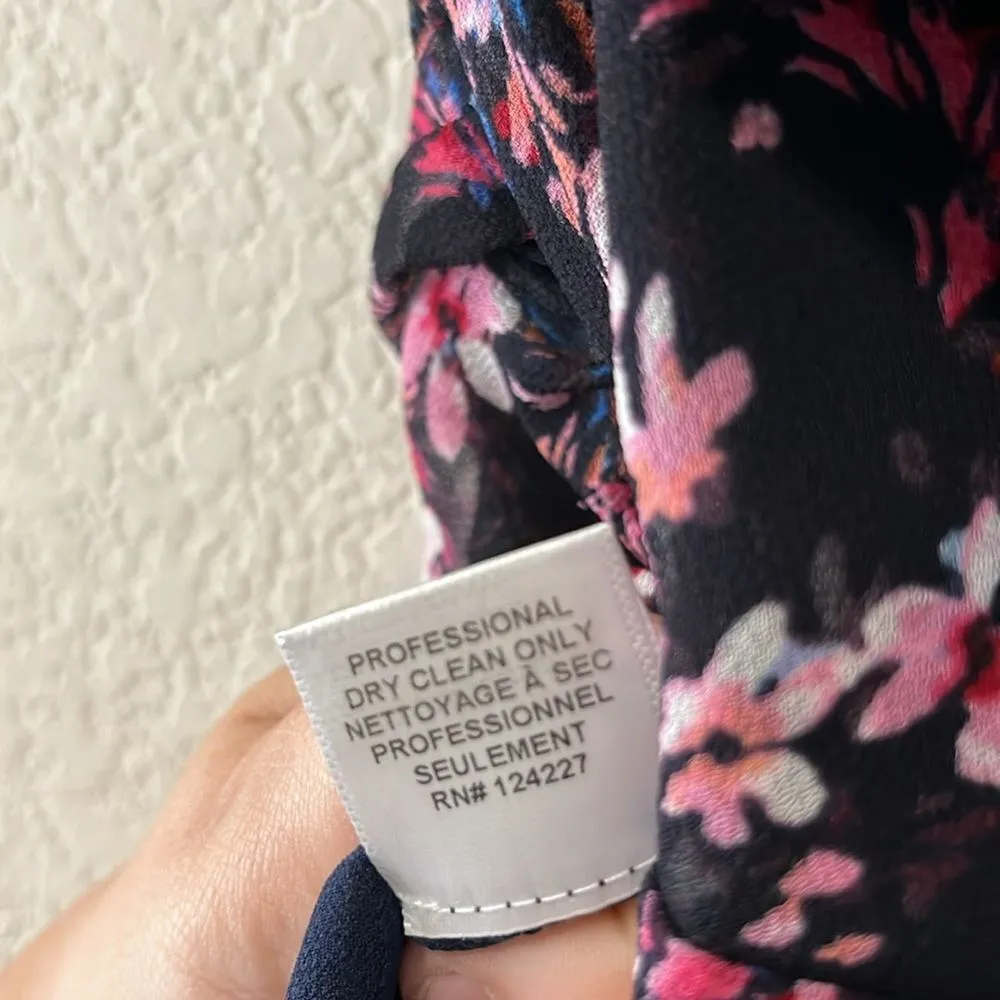 MISA Los Angeles Carmen Floral Navy Pink Ruffle Skirt, Size XS - Image 10