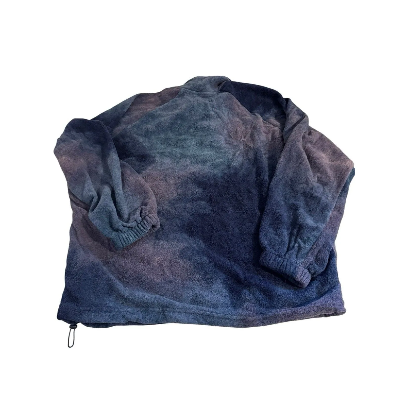 EUC Hollister Galaxy Fleece Blue Purple Tie Dye Quarter Zip Pullover Size Large - Image 2